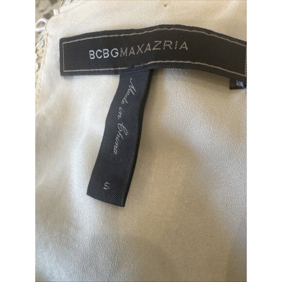 BCBG Beige With Black Sequin Pattern Sleeveless Mini Dress S - Picture 8 of 10